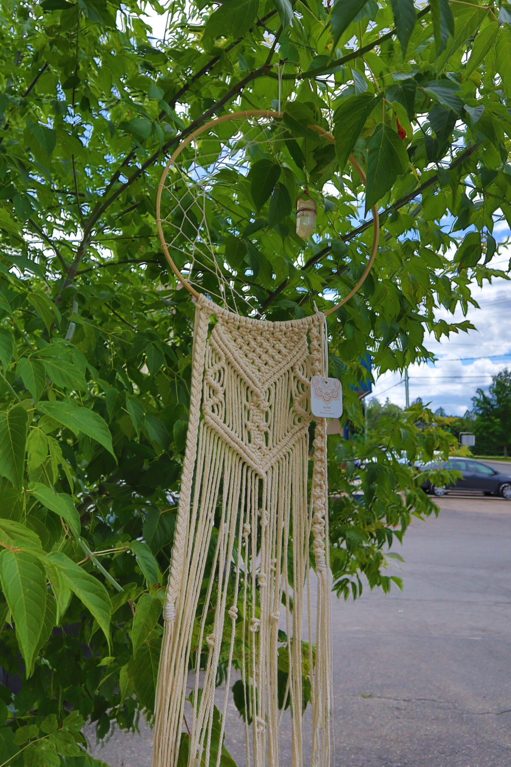 Capteur de rêve 10 » Quartz blanc et bambou